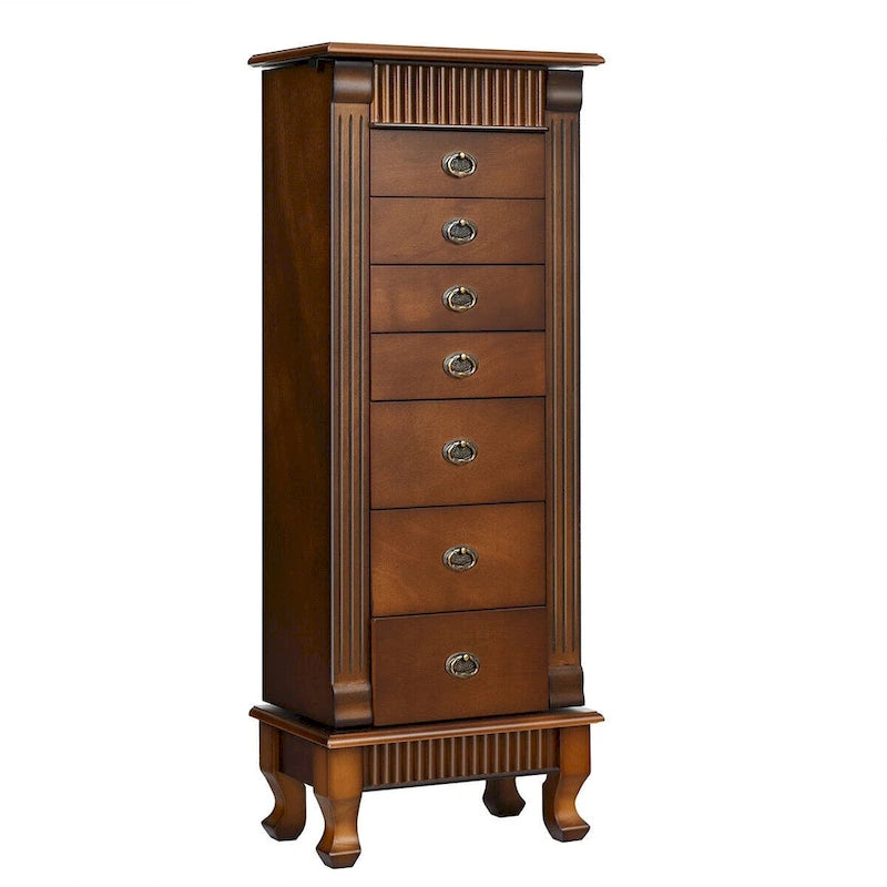Jewelry Cabinet Storage Chest Stand Organizer - 14.8"L x 9"W x 38.6"H