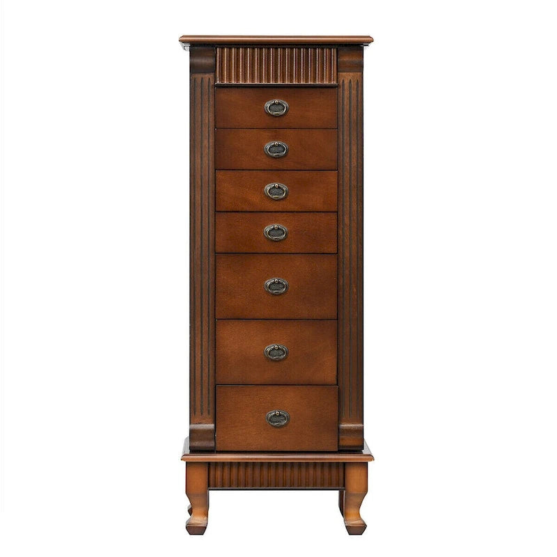 Jewelry Cabinet Storage Chest Stand Organizer - 14.8"L x 9"W x 38.6"H