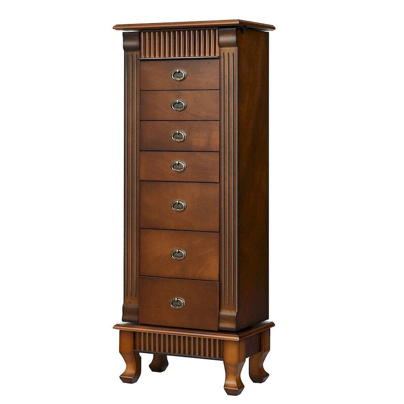 Jewelry Cabinet Storage Chest Stand Organizer - 14.8"L x 9"W x 38.6"H