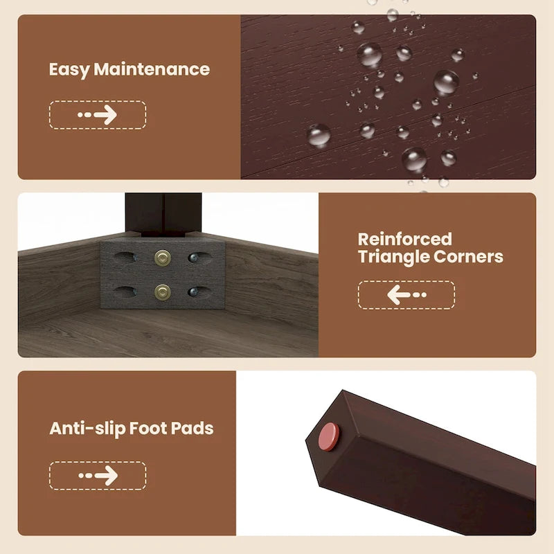 Extendable Folding Rubber Wood Dining Table, Cherry - Seats 4-6