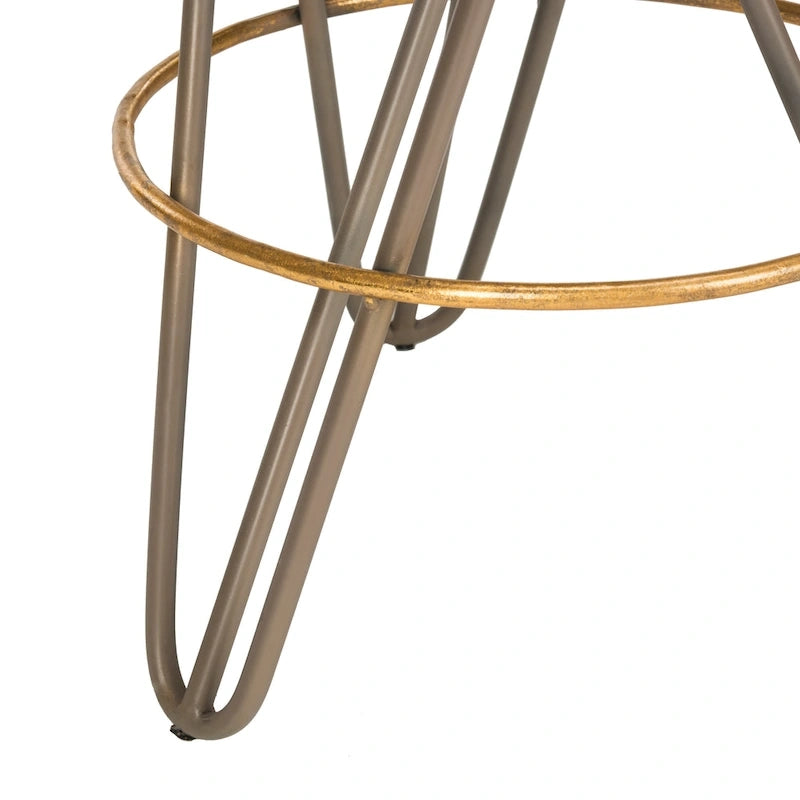 30" Retro Glam Gold Leaf Bar Stool with Hairpin Legs - 18"W x 18"D x 30"H