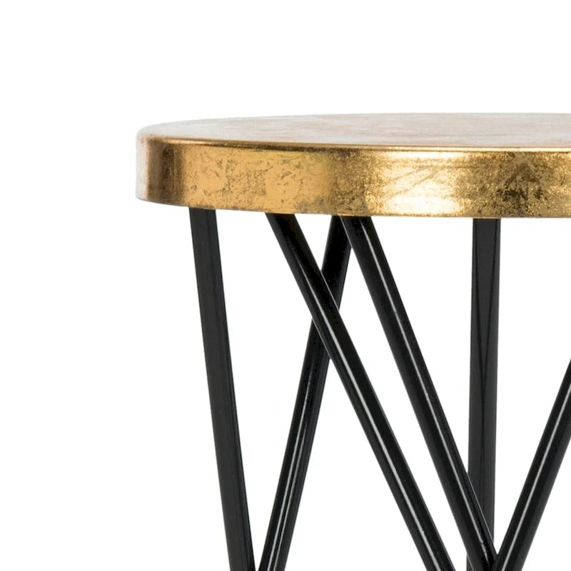 30" Retro Glam Gold Leaf Bar Stool with Hairpin Legs - 18"W x 18"D x 30"H