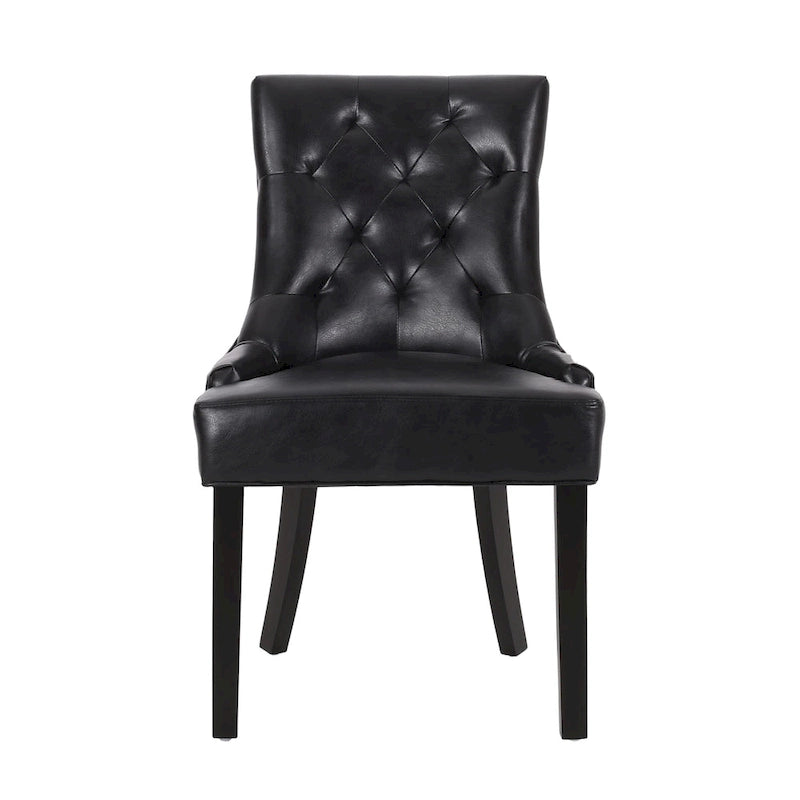 Tufted Upholstered Dining Chairs with Sloped Arms (Set of 4)