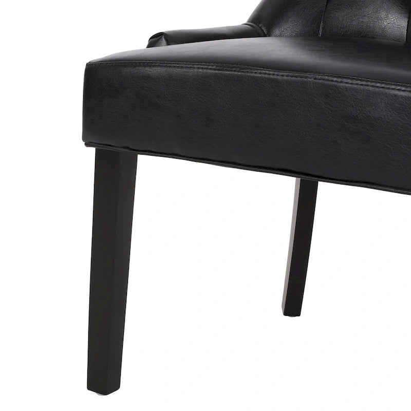 Tufted Upholstered Dining Chairs with Sloped Arms (Set of 4)