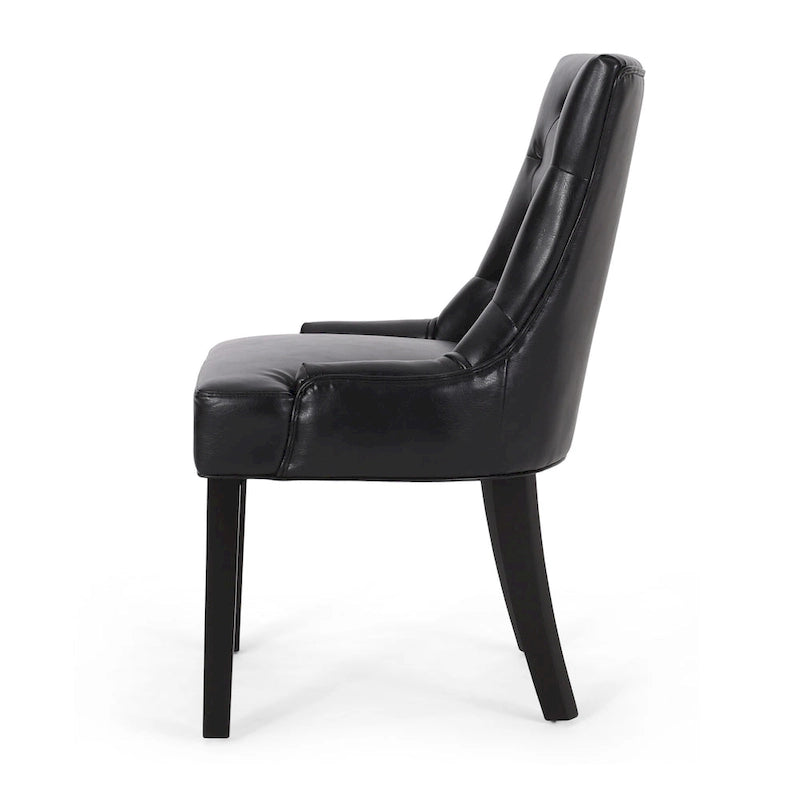 Tufted Upholstered Dining Chairs with Sloped Arms (Set of 4)