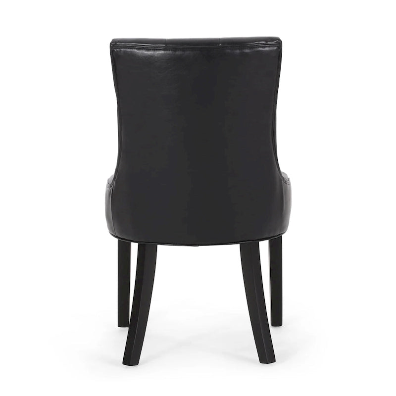 Tufted Upholstered Dining Chairs with Sloped Arms (Set of 4)