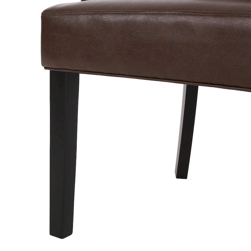 Tufted Upholstered Dining Chairs with Sloped Arms (Set of 4)