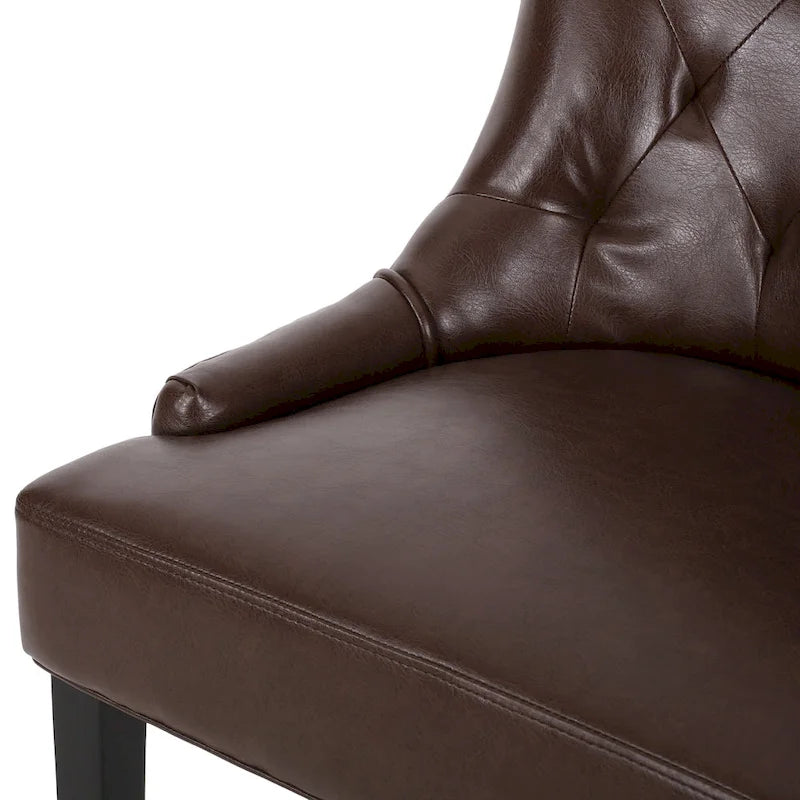 Tufted Upholstered Dining Chairs with Sloped Arms (Set of 4)