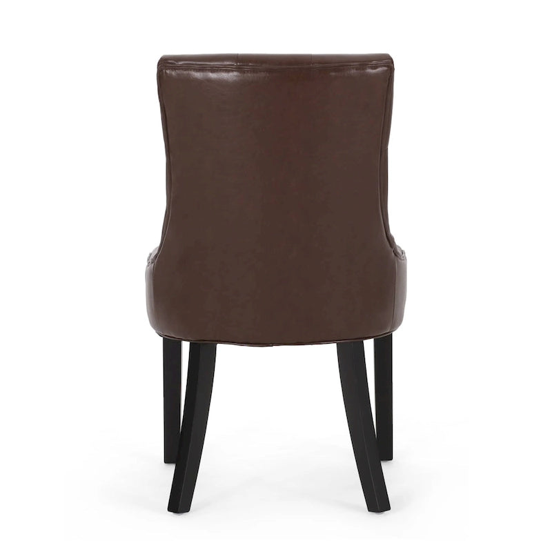 Tufted Upholstered Dining Chairs with Sloped Arms (Set of 4)