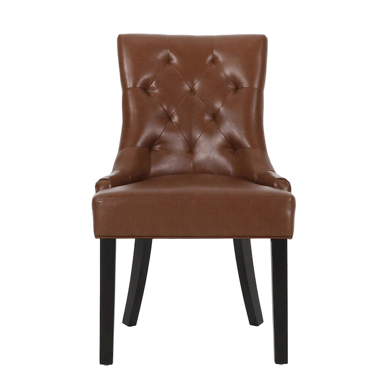 Tufted Upholstered Dining Chairs with Sloped Arms (Set of 4)