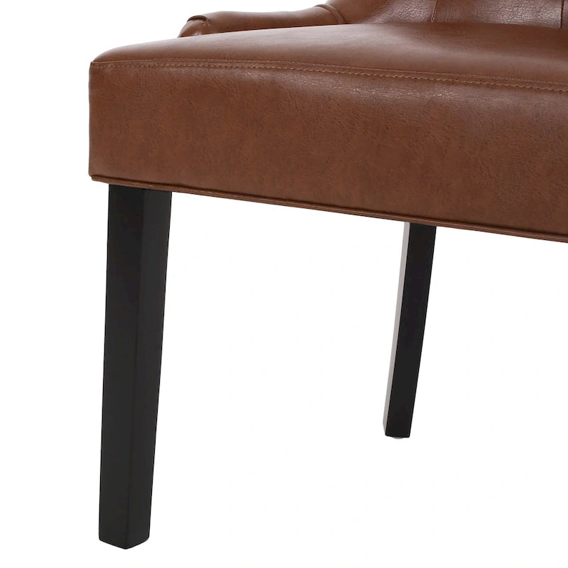 Tufted Upholstered Dining Chairs with Sloped Arms (Set of 4)