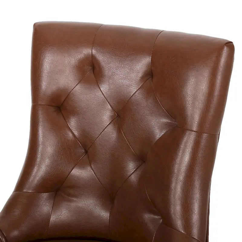 Tufted Upholstered Dining Chairs with Sloped Arms (Set of 4)