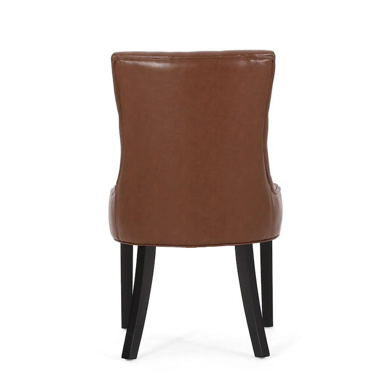 Tufted Upholstered Dining Chairs with Sloped Arms (Set of 4)