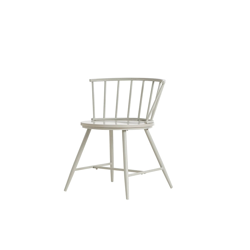 Low Back Metal and Wood Spindle Dining Chair (Set of 2)