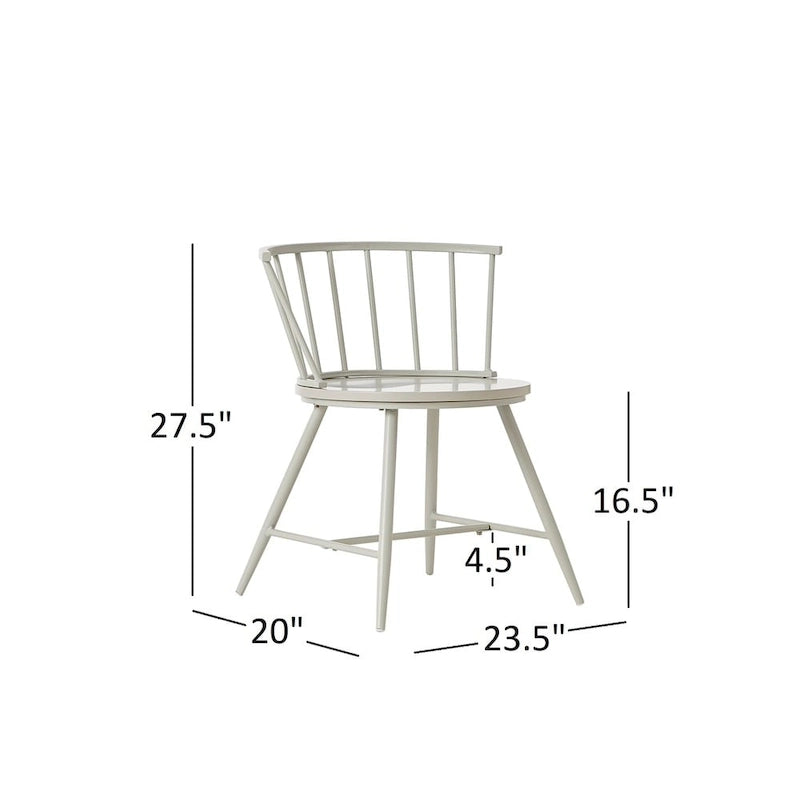 Low Back Metal and Wood Spindle Dining Chair (Set of 2)