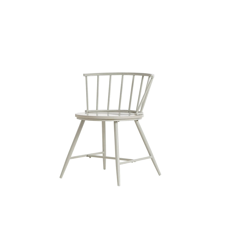 Low Back Metal and Wood Spindle Dining Chair (Set of 2)