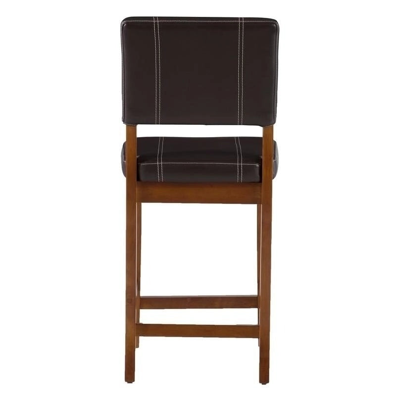 24-inch Dark Brown Faux Leather Counter Stool