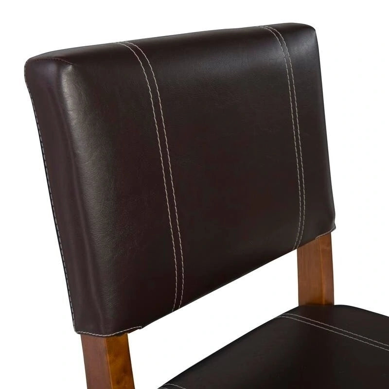 24-inch Dark Brown Faux Leather Counter Stool