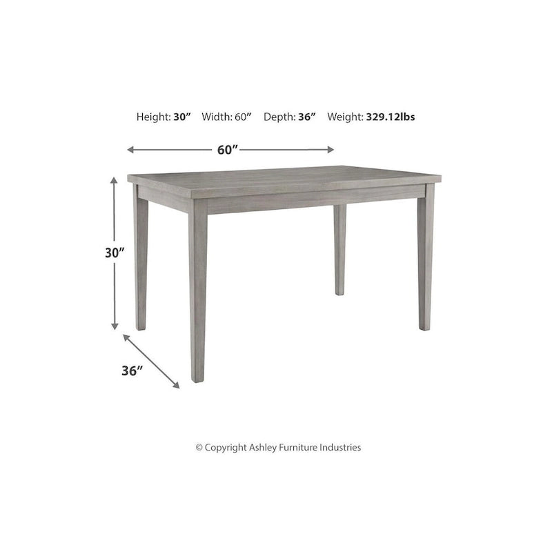 Gray Rectangular Dining Table