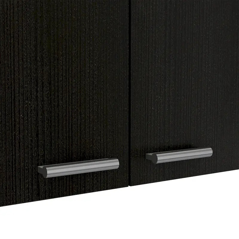 Wall Cabinet with 2 Double Doors, Dish Rack, and Open Shelves - 59"W