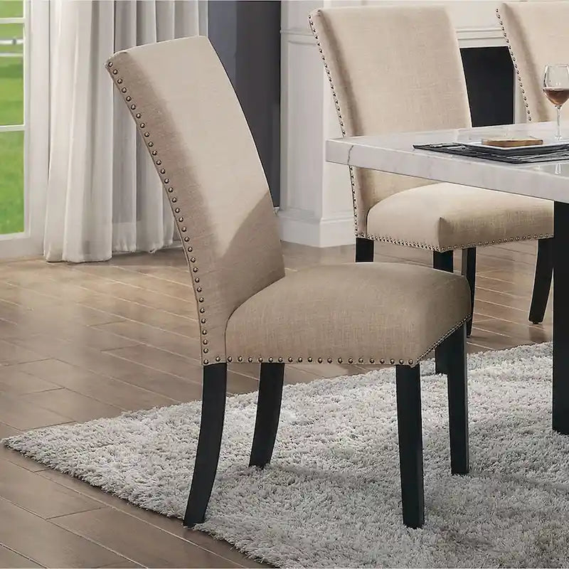 Modern Nailhead Dining Side Chairs (Set of 2)