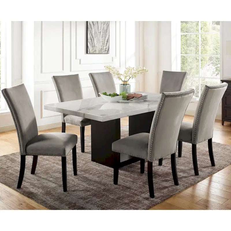 Modern Nailhead Dining Side Chairs (Set of 2)