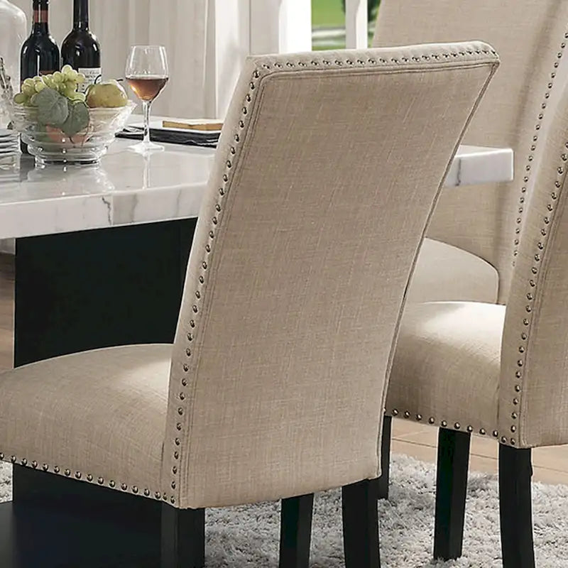 Modern Nailhead Dining Side Chairs (Set of 2)