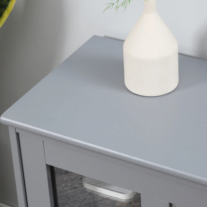 Modern Kitchen Sideboard, Stackable Storage Cabinet with Sliding Glass Door