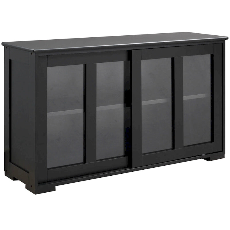 Modern Kitchen Sideboard, Stackable Storage Cabinet with Sliding Glass Door