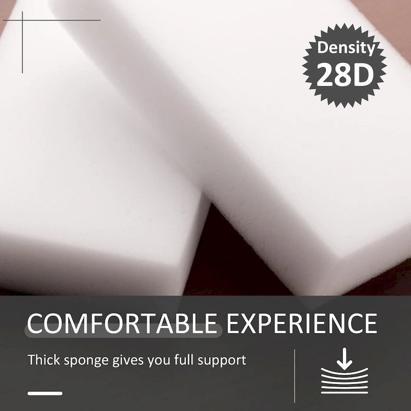 360-Degree Swivel Round PU Ottoman with Thick Sponge Padding and Solid Steel Base