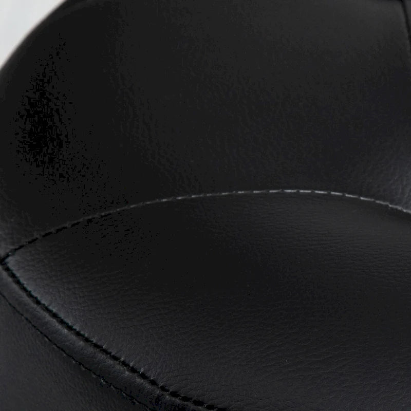 360-Degree Swivel Round PU Ottoman with Thick Sponge Padding and Solid Steel Base