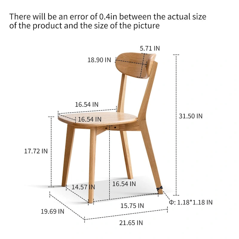 Solid Oak Wood Dining Chair, FAS Grade
