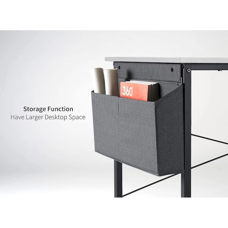 Computer Desk with 2-Tier Open Shelves and Storage Bag