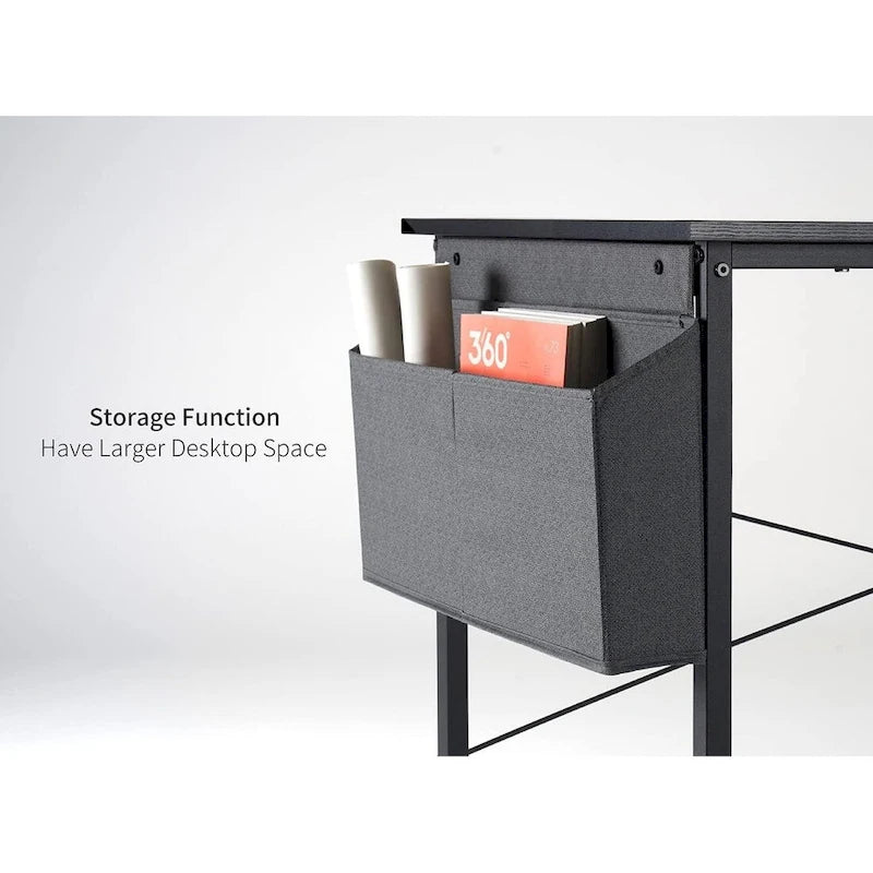 Computer Desk with 2-Tier Open Shelves and Storage Bag