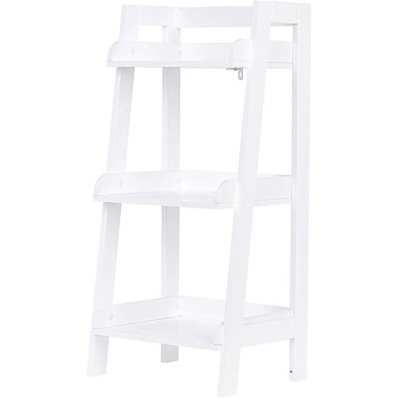 3-Tier Freestanding Ladder Shelf, White