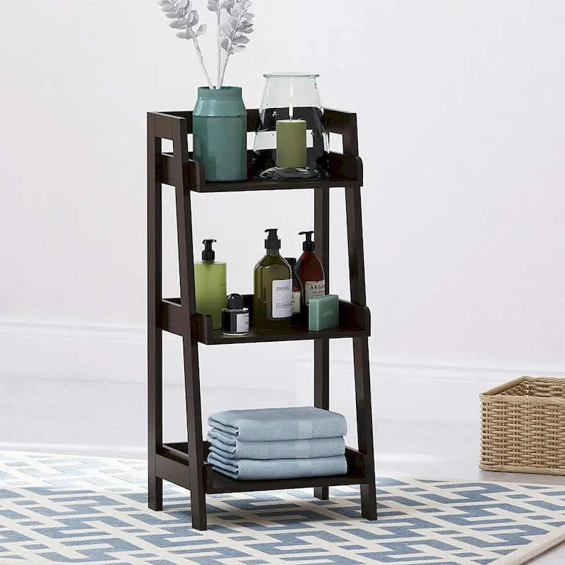 3-Tier Freestanding Ladder Shelf, White