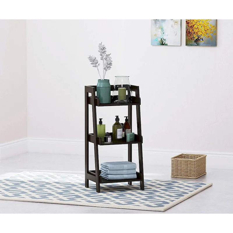 3-Tier Freestanding Ladder Shelf, White