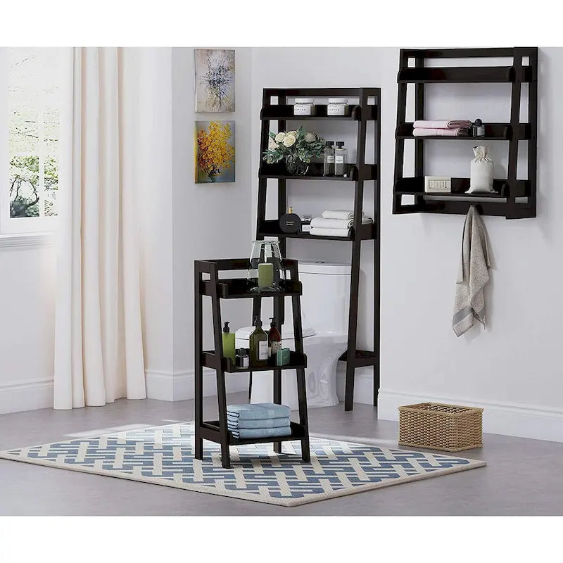 3-Tier Freestanding Ladder Shelf, White