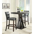 Cappuccino Double X Base Square Bar Table
