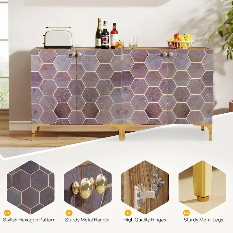 Modern Buffet Sideboard Cabinet with Storage for Dining Room (Set of 2)