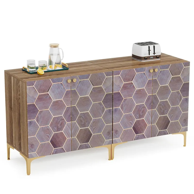 Modern Buffet Sideboard Cabinet with Storage for Dining Room (Set of 2)