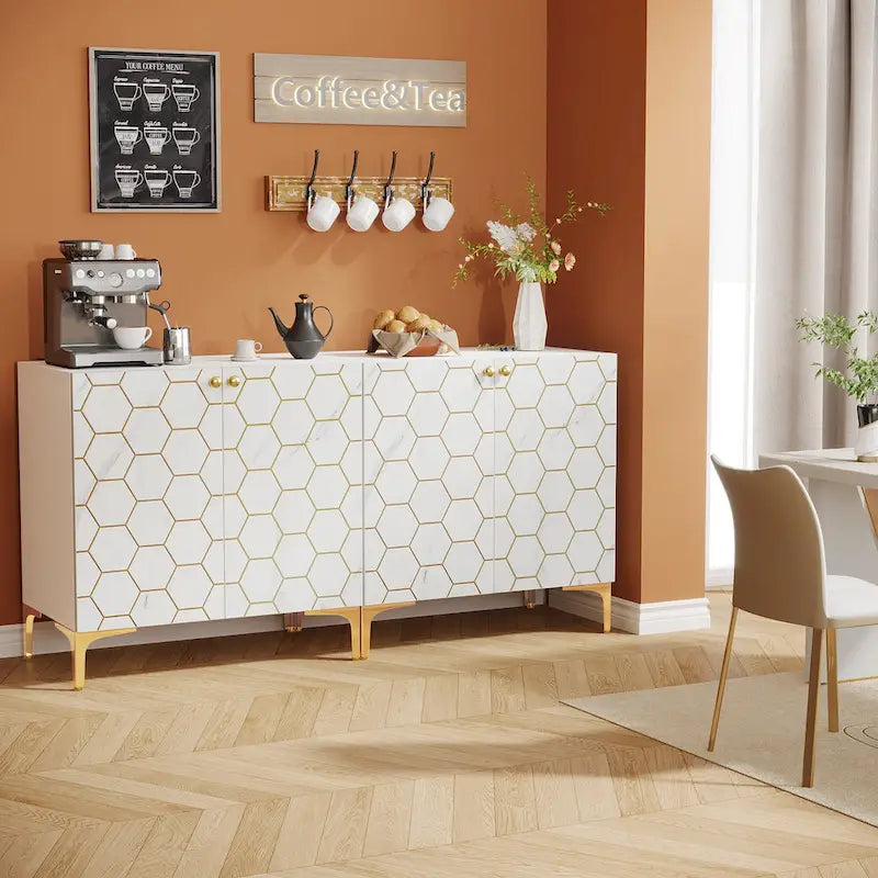 Modern Buffet Sideboard Cabinet with Storage for Dining Room (Set of 2)