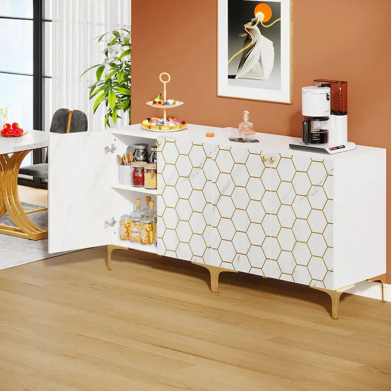Modern Buffet Sideboard Cabinet with Storage for Dining Room (Set of 2)