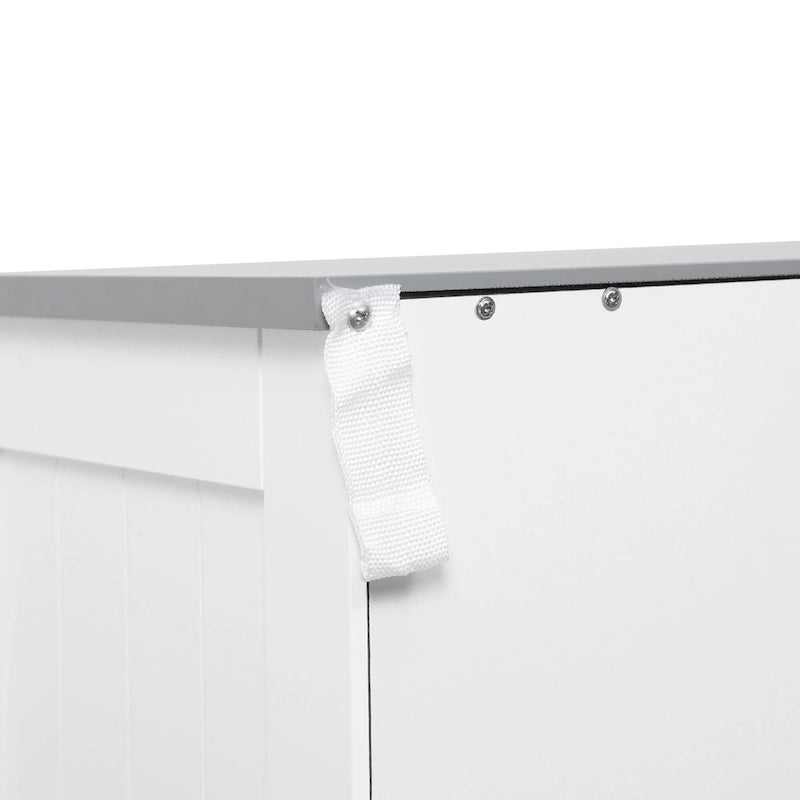 Bathroom Floor Cabinet, Freestanding Linen Cabinet with 2 Drawers & Double Doors