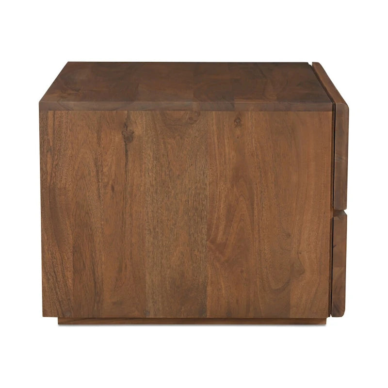 Aurelle Home Wassai Live-Edge Acacia Wood 2-Drawer Nightstand