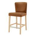 Wingback Faux Leather Counter Stool