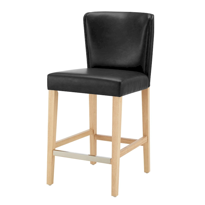 Wingback Faux Leather Counter Stool