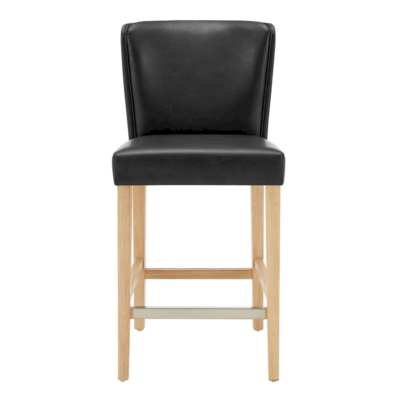 Wingback Faux Leather Counter Stool