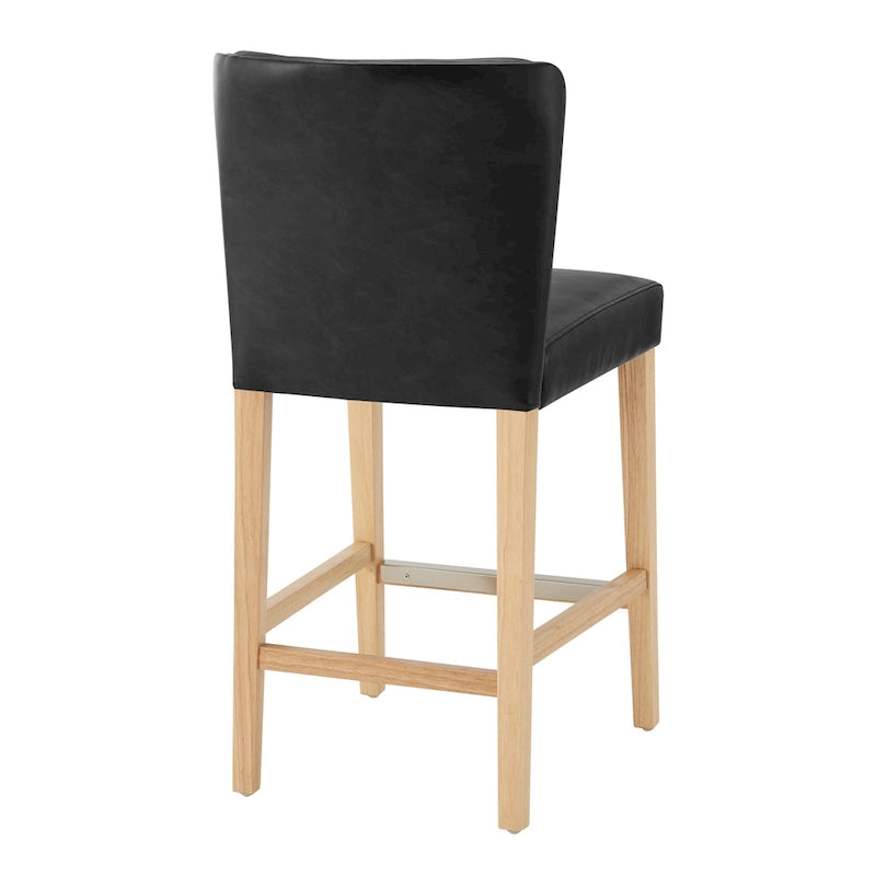 Wingback Faux Leather Counter Stool