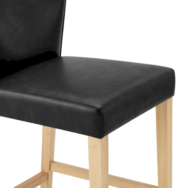 Wingback Faux Leather Counter Stool